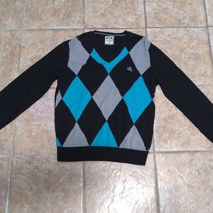 Mens express blue diamond print pullover sweater